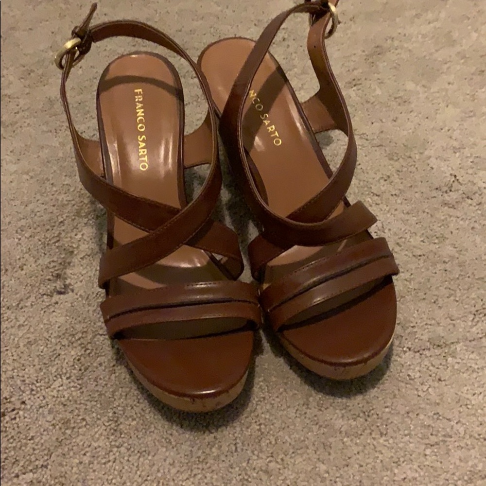 Franco Sarto brown wedges